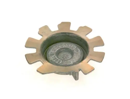 Bosch Drosselscheibe in Form eines Zahnrads mit mehreren Zähnen und zentralem Loch, gefertigt aus Metall.